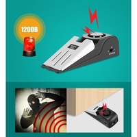 Opritor pentru Usa cu Alarma, Flippy, 120DB, cu Baterii, cu 3 Trepte de Sensibilitate, Antialunecare, Buton ON-OFF, 14x4.5x4 cm, Negru