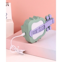 Lampa de Veghe, Flippy, cu Protectie pentru Ochi, Model Violina, Lumina Calda, Incarcare USB, ABS, 14.3x5x9.9 cm, Verde/ Mov
