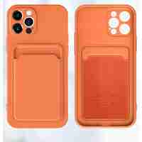 Husa protectie Flippy cu suport card compatibila cu Apple iPhone 13 Pro Portocaliu