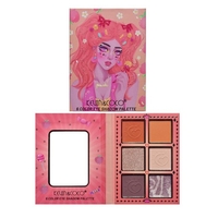 Paleta de Machiaj, KEVIN & COCO, Pink Barbie Girl. Fard de Pleoape, 6 culori, 11.3 x 8.2 x 1.3 cm, Model Flower Girl