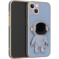 Husa de Protectie TPU 2in1, Flippy, pentru Apple iPhone 15 Plus, Astronaut cu Suport, Antisoc, Rezistenta la Impact, Protectie Camera, Albastru