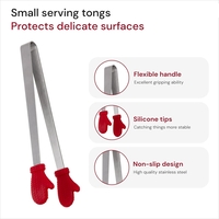 Cleste Creativ pentru Mancare, Flippy, Model Manusi din Silicon, 14.5x3 cm, Rezistent la Temperaturi Inalte si Coroziune, Rosu