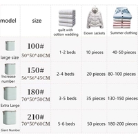 Cutie de Depozitare cu Fermoar, Flippy, Pliabila, Maner Ranforsat, Fermoar Rezistent, pentru Haine, Paturi, Plapume, Perne, Lenjerii de Pat, Jucarii, 56x45x56 cm, 150 Litri, in Dungi, Verde