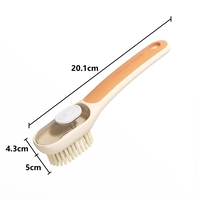 Perie Multifunctionala 2 in 1, Flippy, Perie Densa/Perie din Piele de Caprioara, cu Recipient Lichid, Maner Lung, 20.1x 4.3 x 5 cm, Portocaliu
