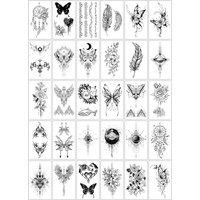 Set 30 Tatuaje Temporare, Flippy, pe Baza de Apa, Model 1, Negru