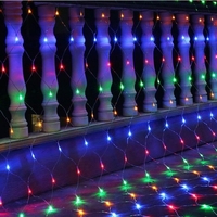Instalatie de Craciun, Flippy®, Tip Plasa, 1.5 x 1.5 m, 120 LED-uri, Interconectabila, Multicolor
