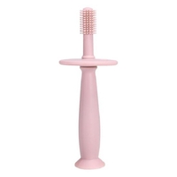Periuta de Dinti din Silicon pentru Bebelusi, Flippy, fara BPA, 360 Grade, Bariera Anti-Inghitire, Maner Ergonomic, 12.5 x 15 cm, Roz
