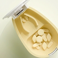 Cutie Taiat Pastile si Depozitare Medicamente, Flippy, Alba, 8x5x2.65 cm, Compacta si Portabila, Ideala Pentru Calatorii