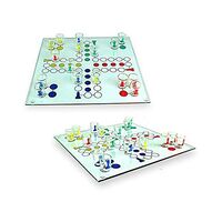 Joc de baut, Nu te supara frate, Flippy, cu pahare de shot din sticla, 30x30 cm, multicolor