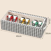 Cutie Depozitare cu Cadru Metalic, Flippy, pentru Incaltaminte, Haine, Lingerie, Fermoar Calitativ, Fereastra Transparenta, Manere Laterale, 40 x 30 x 15 cm, Alb Negru