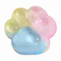 Jucarie Antistres Squishy, Flippy, cu Revenire Lenta, Squeeze Pinch Family, Model Cat Paw, 6.5 x 6 cm, din Tpr, 4-6 Ani, Model Curcubeu, Multicolor cu Insertii