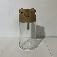 Recipient de ulei, Flippy, Model Ursulet, Sticla pentru Lichide de Bucatarie, Inchidere Deschidere Automata, 18.5 x 13 cm, Volum 630 ml, Maro