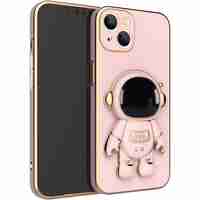 Husa de Protectie TPU 2in1, Flippy, pentru Apple iPhone 14, Astronaut cu Suport, Antisoc, Rezistenta la Impact, Protectie Camera, Roz