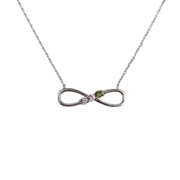 Colier Argint 925, Infinit cu Trei Zirconii Multicolore 40 cm