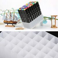 Suport De Depozitare, Flippy, pentru Markere, Suport Pentru Stilouri, Cutie De Depozitare pentru Birou, Multi-Functionala, 60 Spatii, Alb/Negru