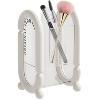 Cutie pentru Depozitare Cosmetice, Flippy, pentru Pensule, Creioane si Buretei, 4 Compartimente, din Plastic, 12 x 10 x 20 cm, Alb