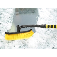 Perie de Zapada cu Racleta pentru Masina, Flippy, Multifunctionala, Rotativa, Demontabila, cu Maner Antiderapant, Aluminiu, Plastic, Fragmentarea Ghetii de pe Parbriz, Solutia pentru Iarna, pentru Dezghetare, 54x10.5x27 cm, Galbena