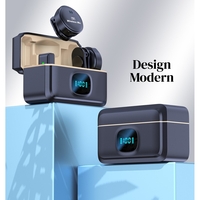 Set 2 Microfoane Profesionale Lavaliere, Flippy, Type C cu Adaptoare iPh si USB 3.0, Casca montorizare, Cutie incarcare rapida, Functie Anulare zgomot ambiant