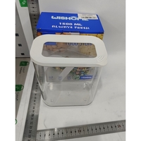 Cutie de Depozitare Alimente, Flippy, 1.5L, Capac Alb, din ABS+Silicon, 14.5 x 9 x 16.7 cm, Transparent