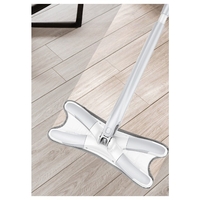 Set Mop Plat + Galeata, Flippy, cu Sistem de Stoargere, Lungime Telescopica 140 cm, Argintiu/Galben