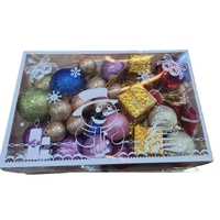 Set 45 Globuri de Craciun, Flippy, pentru Brad, Model 1, cu Glitter, Lucioase, Multicolor