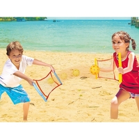 Joc Spikeball, Flippy, Joc in 2, pentru Plaja, Parcuri, Interior, 2 Plase, 2 Mingi, Multicolor