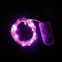 Instalatie Craciun, 1 metru, 10 LED-uri, Roz, cu baterii, fir cupru, liniar, interior/exterior, Flippy