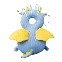 Perna tip Rucsac pentru Protectia Capului, Flippy, Tetiera tip Dragon, pentru Bebelusi, Design tip Plasa, 33x6x19 cm, 180 g, Albastru