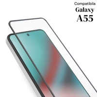 Folie de Protectie Ceramica, Flippy, Compatibila cu Samsung Galaxy A55, Ceramics 9D, Antisoc, Margini Negre, Transparent