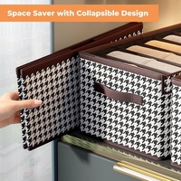 Cutie De Depozitare, Flippy, Pentru Haine, Lenjerie, Sosete Si Sutiene, Material Textil, 6 Compartimente, 44x30x20 cm, Culoare Alb-Negru