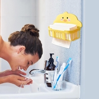 Cutie de Depozitare, Flippy, din Plastic, Montare pe Perete, Model Ratusca, 13x19x12 cm, Galben