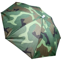Umbrela de Cap, Flippy, Diametru 69 cm, Snur Reglabil de Cap, Protectie UV/Ploaie, Camuflaj