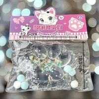 Jucarie Antistres Squishy, Flippy, cu Revenire Lenta, Model Labuta de Pisica Pufoasa, 12.5x10.5 cm, 220g, Squeeze Pinch Family, Roz transparent