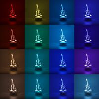 Lampa LED decorativa, Flippy, 3D, Chitara, din material acril si lumina multicolora, alb