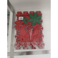 Set 12 Servete pentru Masa si Suporturi de Pahare/Tacamuri, Flippy, 4 Servete 25x35 cm, 4 Suporturi de 13x15 cm, 4 Suporturi de 9.3x10.5 cm, Verde-Rosu