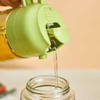 Recipient Ulei 2 in 1, Flippy, Functie Spray & Turnare, din Sticla, Fara Scurgere, 18.5 x 7.7 cm, 470 ml, Verde