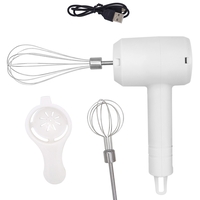 Mixer Electric fara Fir, Flippy, pentru Uz Casnic, pentru Oua Smantana Frisca, Maner Plastic, Usor de Utilizat si Depozitat, 3 Accesorii, Alb