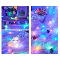 Instalatie de Craciun, Flippy®, Tip Perdea, cu Baterii, 8 Jocuri de Lumini, Muzica, cu Telecomanda, 2 x 2 m, 200 Led-uri, Multicolor