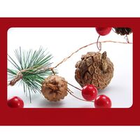 Instalatie Craciun cu baterii, 2 metri, 20 LED-uri tip Ace, conuri de pin si clopotei, Alb Cald, Flippy