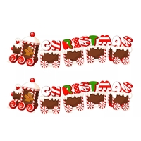 Decoratiune de Craciun, Flippy, pentru Gradina, Tip Trenulet, 5 Figurine + Bete de Infipt in Pamant, din Plastic, Impermeabil, Model Tren Christmas, Multicolor