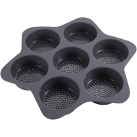 Forme de Silicon pentru Copt, Flippy, 7 Forme Rotiunde, pentru Burgeri si Prajituri, 38.5 x 4 cm, Negru
