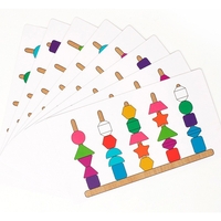 Jucarie Montessori de Sortat, Flippy, din Lemn, Forme Geometrice,+3 Ani, 25 de Piese, 21.5 x 16 x 3 cm, Multicolor