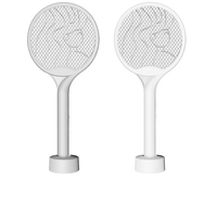 Paleta Electrica pentru Tantari, Muste si Tantari 2in1, Flippy, Reincarcabila, Incarcare USB, 2600V, Plastic, Casa si Gradina, Anti-insecte, Stand, 23x51 cm, Gri