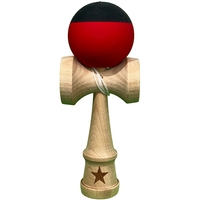 Kendama X Originala, Flippy, 18 cm, Profesionala, +9 Ani, din Lemn, Model 2 Culori, Rosu/Negru