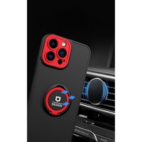 Husa de protectie Eagle eye pentru Apple iPhone 14, Rezistenta la socuri, Protectie camera, Cu inel de prindere magnetic negru, rosu, Negru