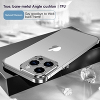 Husa Metalica Edgeless Compatibila cu iPhone 16, Flippy, Protectie pentru Colturi si Camera, Aliaj Aluminiu, Antisoc, Antizgariere, Argintiu Titan