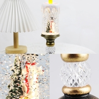 Decoratiune Luminoasa, Flippy, Lampa de Craciun, cu Lumina LED, Ornament Model Sfesnic cu Lumanare Om de Zapada, 26x8.5x8.5 cm, Auriu