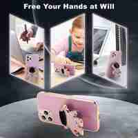 Husa de Protectie TPU 2in1, Flippy, pentru Apple iPhone 15 Pro Max, Astronaut cu Suport, Antisoc, Rezistenta la Impact, Protectie Camera, Mov