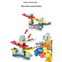 Set piese pentru constructie, Flippy, Rampa auto, 30 piese, Masinute incluse