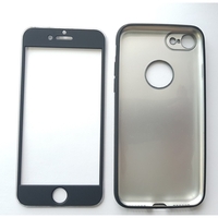 Husa Apple iPhone 8 Plus Full Silicone 360 Negru + Folie de protectie